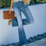 Cross-border Independence Station 2022 spring and summer new trousers slim fit and slim, multi-button flared trousers, washed women's jeans - Image 3