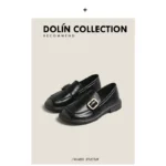 Dolin collection sweet and cool Japanese style flat retro British commuter small leather shoes women's Japanese style loafers - Image 4