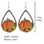 Autumn Thanksgiving Pumpkin Earrings Colorful Maple Leaf Sun Flower Pumpkin Coffee Cup Hollow Water Drops Fungus Earrings - Image 4