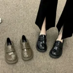 Japanese single shoes women's 2023 spring new fashion retro commuter all-match British style flat non-slip leather shoes