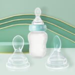 Rice cereal spoon head wide caliber 5CM universal food supplement bottle rice cereal bottle accessories baby silicone feeding spoon factory direct sales