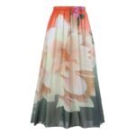 2023 European and American new one-piece swimsuit women's tight and thin retro foreign trade strappy swimsuit suit chiffon long skirt - Image 5