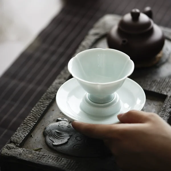 Handmade lake field tea pot