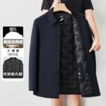 New high-end men's down jacket thickened and warm autumn and winter jacket business casual duck down jacket middle-aged dad outfit - Image 4