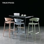 Nordic designer bar chair minimalist front desk plastic bar chair stacking ins net red bar horn high stool - Image 2