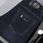 2025 Spring and Autumn High-end Light Luxury European Jeans Men's Straight Leg Loose Plus Size Business Stretch Casual Pants