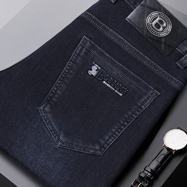 2025 Spring and Autumn High-end Light Luxury European Jeans Men's Straight Leg Loose Plus Size Business Stretch Casual Pants