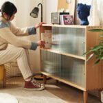 Solid wood low bookshelf Nordic minimalist walnut bookcase Japanese-style floor-to-ceiling home living room storage cabinet study display cabinet - Image 2