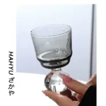 Xingyungu Xinghecan/Middle Age Vintage Japanese Sake Cup Gray Engraved Glass Cup Wabi Sabi Wine Cup - Image 3