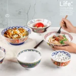 Hefeng Japanese cuisine tableware ramen bowl commercial imitation porcelain noodle soup bowl covered rice bowl barbecue bibimbap bowl melamine bowl - Image 4