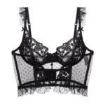 French style corset with steel ring ultra-thin big breasts show small gathered fishbone corset embroidered lace sexy bra - Image 4