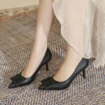 2182-9 Yuanyuan factory a generation of soft leather high-heeled shoes women's stiletto all-match square buckle pointed toe work single shoes spring - Image 4