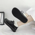 Round toe small leather shoes Japanese women's jk2022 new flat bottom all-match commuting lace-up women's shoes Mary Jane single shoes spring - Image 5
