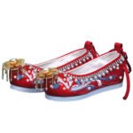 High rise embroidered shoes made in the Ming Dynasty
