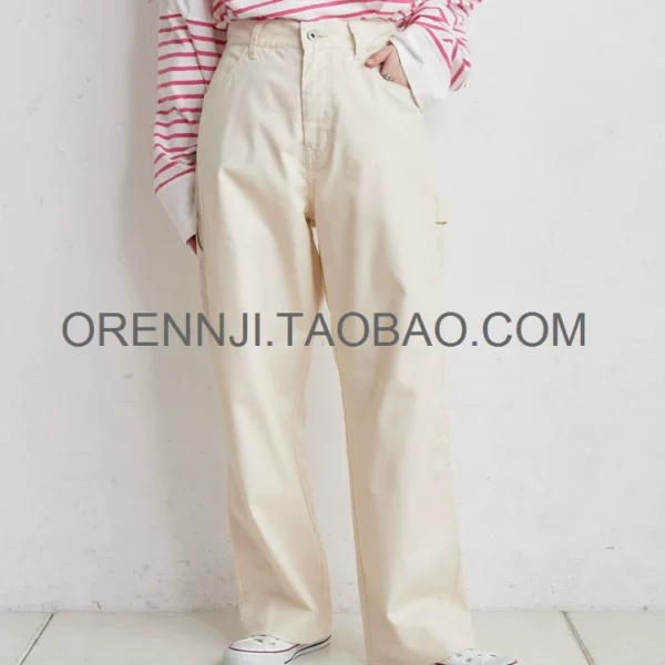 Clearance 40% off free shipping 3-color CP tooling trousers loose pocket casual pants Japanese women's clothing Japanese autumn new has been C