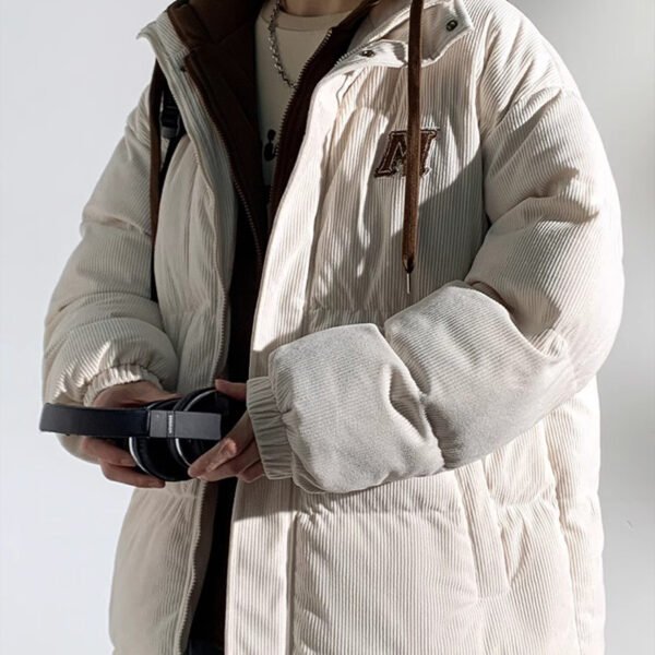 NASA corduroy winter warm men's cotton jacket thickened sports fake two-piece jacket boys' coat down cotton jacket