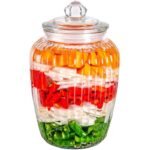 Pickle jar transparent glass jar household pickled sealed jar glass bottle with lid small pickle jar storage jar