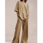 Retro round neck loose fitting casual set - Image 3