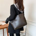 Large capacity tote bag cross-border new autumn and winter women's bag retro shoulder tote bag high-end sense women's commuter shoulder bag - Image 2