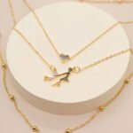 European and American jewelry adults lead villains love rice beads rhinestones 4-layer necklace thanksgiving parent-child necklace - Image 4