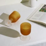 Medieval Cup Designer Sunset Cup Twilight Orange Frosted Glass Goblet Cocktail Glass Gift - Image 3