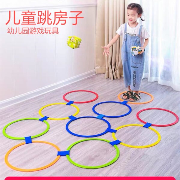 Kindergarten hopscotch circle children's sensory integration training, jumping circle outdoor sports games, household physical fitness lattice toys