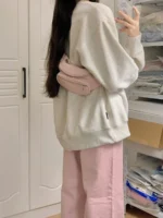 Pink wide-leg pants women's spring and autumn 2023 new sweet cool Japanese small pants straight drape casual pants ins - Image 3