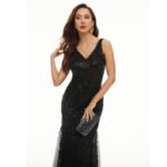 Large size European version sequined evening dress light luxury banquet dress embroidered mesh gauze slim mermaid skirt women's spot - Image 8