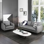 Nordic double sofa combination small apartment clothing store balcony apartment modern minimalist gray three-person fabric sofa - Image 4