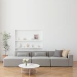 Japanese-style sofa small apartment three-person four-person block combination living room straight row wabi-sabi wind tofu block fabric sofa - Image 2