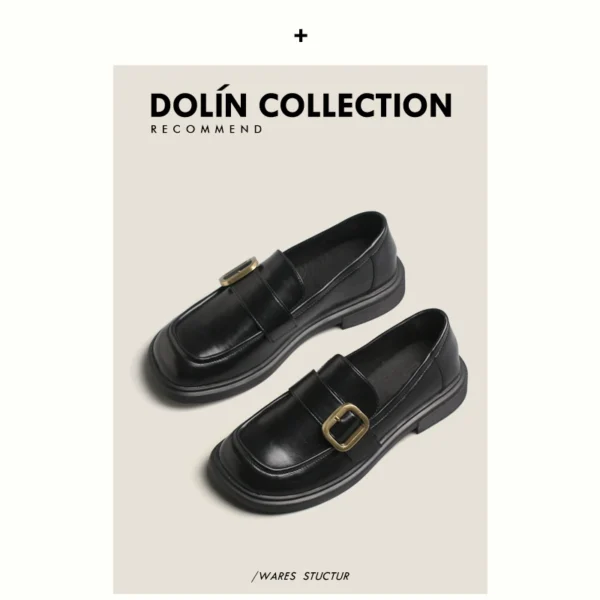 Dolin collection sweet and cool Japanese style flat retro British commuter small leather shoes women's Japanese style loafers