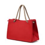 2023 new Japanese ins cotton and linen coarse cloth portable tote bag female simple large-capacity canvas bag trendy shoulder bag - Image 6