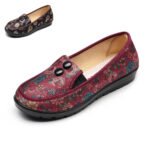 XQ/Xinqing female elderly single shoes high-grade flat heel casual belt buckle light and soft mother shoes old Beijing cloth shoes