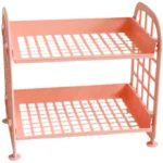 Japanese desktop double storage rack student dormitory cosmetic rack office table multi-layer finishing shelf - Image 5