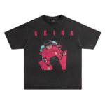 Vintage cartoon print round neck loose short sleeve T-shirt