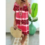 2022 summer new wish Amazon women's dress women's sexy leopard print casual midi skirt women - Image 3