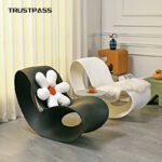 Nordic Victor rocking chair small apartment home creative beach hotel villa balcony lazy leisure thickening rocking chair - Image 3