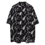 Tide brand tie-dye splashed ink shirt short-sleeved T-shirt men's ins dark street hip-hop trend loose five-point sleeves
