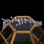 European and American light luxury wedding headband headdress bridal jewelry simple temperament crystal flower headband Hair band - Image 3