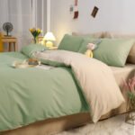Washed cotton four-piece set Japanese solid color bed sheet quilt cover 4-piece set simple quilt cover dormitory bedding three-piece set - Image 6