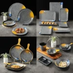 Melamine plate Japanese-style plastic barbecue plate imitation porcelain round flat plate barbecue plate restaurant hot pot tableware dish commercial