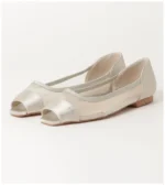 High quality! Japanese satin bread edge fish mouth transparent mesh simple temperament pedicure commuter shoes flat sandals women - Image 5