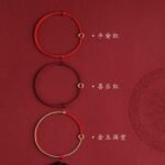 Year of the Horse Natal Year Peace Buckle Alloy Red Rope Bracelet Hand Woven Bracelet Anklet Couple Gift - Image 4