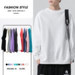 Hoodless short-sleeved sweatshirt men's trendy ins trendy brand couple men's jacket men's top loose crew neck white T-shirt