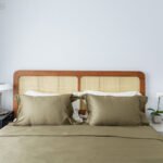 Simple and modern solid wood double bed home Nordic rattan 1.5 m single bed bed and breakfast solid wood 1.8 m rattan bed - Image 4
