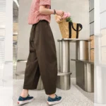 Balloon pants women's 2022 autumn clothes new loose and thin Tibetan meat semi-permanent Japanese all-match wide-leg casual pants - Image 4