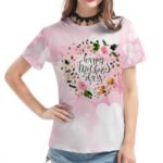 Foreign trade independent station Amazon European and American cross-border large size full body printed women's clothing Mother's Day MOM printed short-sleeved T-shirt