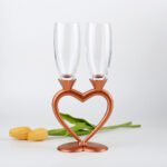 Creative home crystal glass champagne glass high-footed wine glass wedding gift gift boxed high-footed glass heart-shaped pair of cups set - Image 3