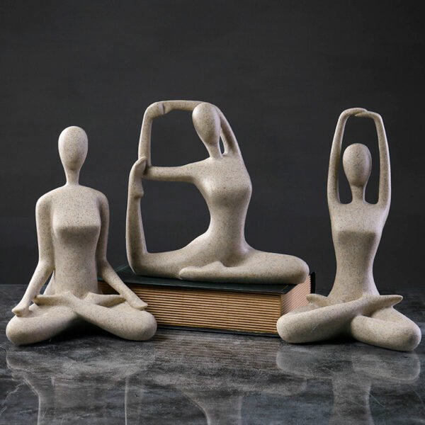 Nordic minimalist sandstone yoga characters decorative ornaments yoga studio living room dining room study creative home decorations