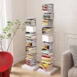 Nordic invisible bookshelf wrought iron multi-layer corner tree-shaped shelf cream style personalized bookcase creative suspension storage